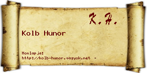 Kolb Hunor névjegykártya
